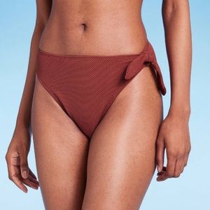 NWT Woman’s Pique Textured Cheeky High Waist Bikini Bottoms by Wild Fable